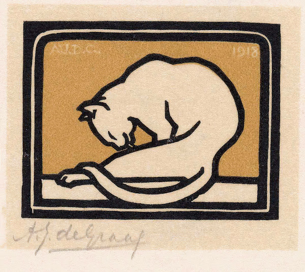 Zich wassende kat 1918