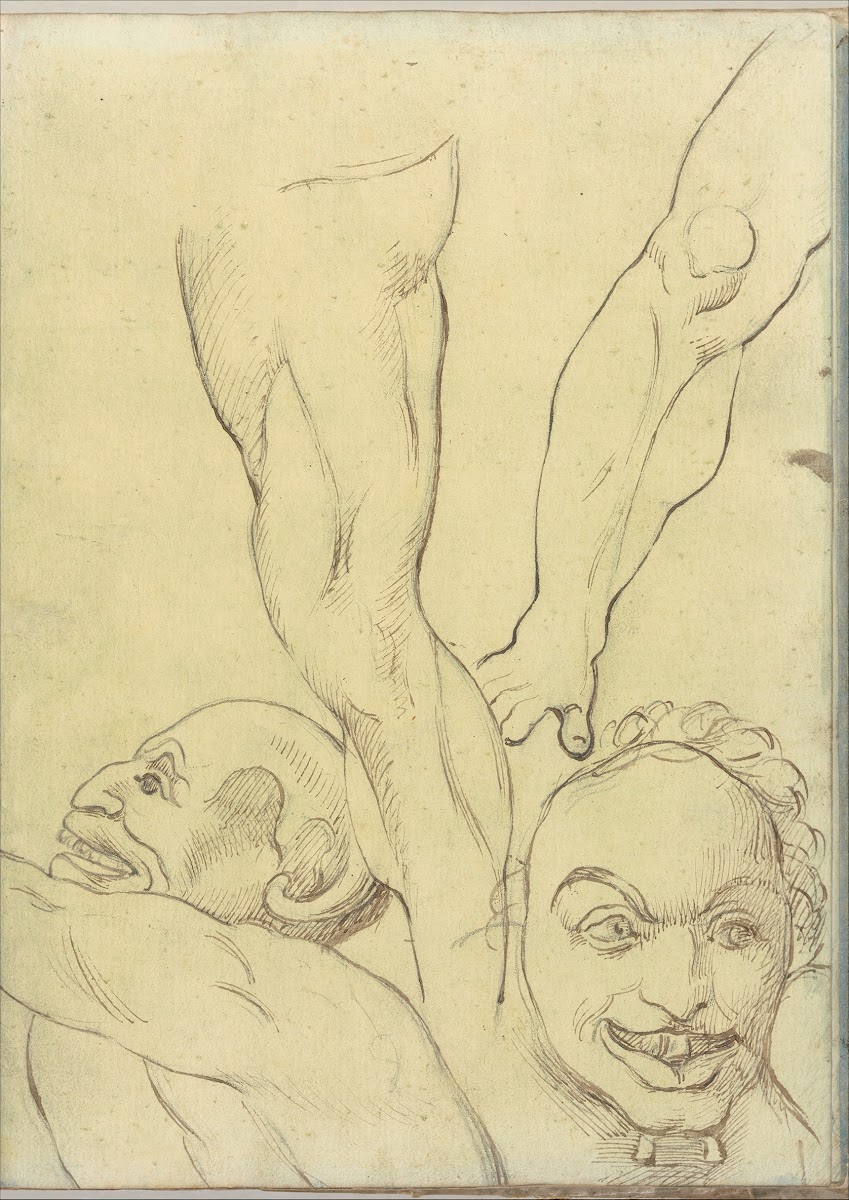 Two Demons and Two Legs probably after Michelangelo 177475