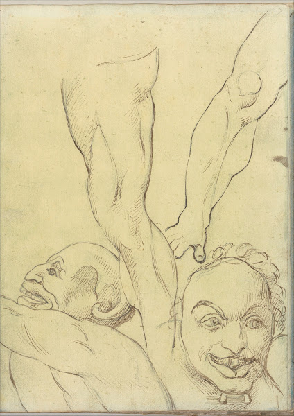 Two Demons and Two Legs probably after Michelangelo 177475