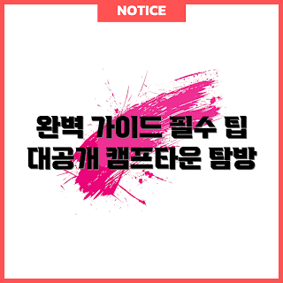 캠프타운, 캠프타운 팁, 봄 캠핑, 여름 여행, 캠프타운 추천