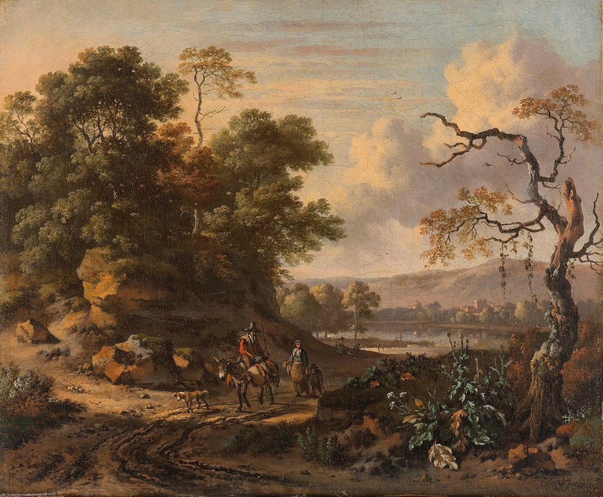 Landscape with a Man Riding a Donkey 1655   1684