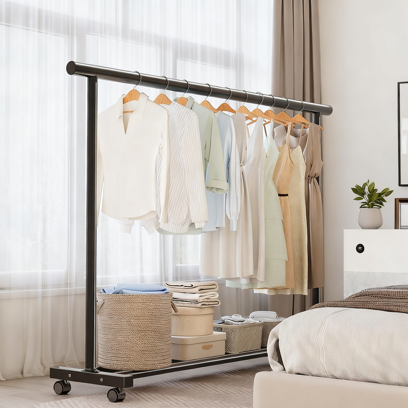 Carbon steel clothing rack, mobile