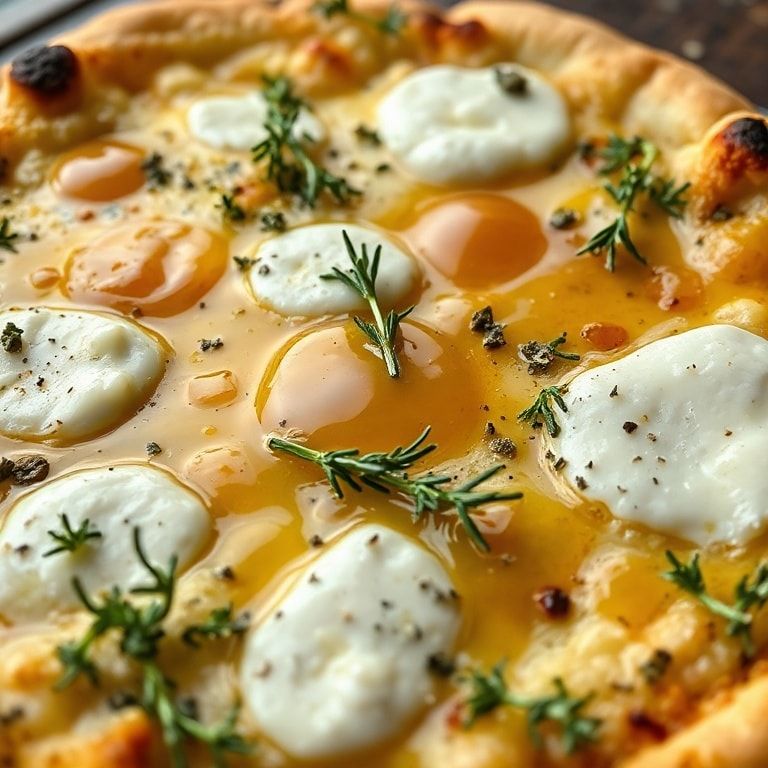Lemon Ricotta Pizza with Fresh Thyme and Honey Drizzle – Easy 30-Minute Weeknight Dinner