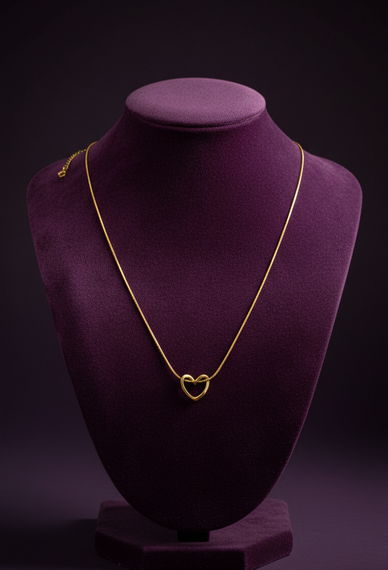 Floating heart Necklace view 1