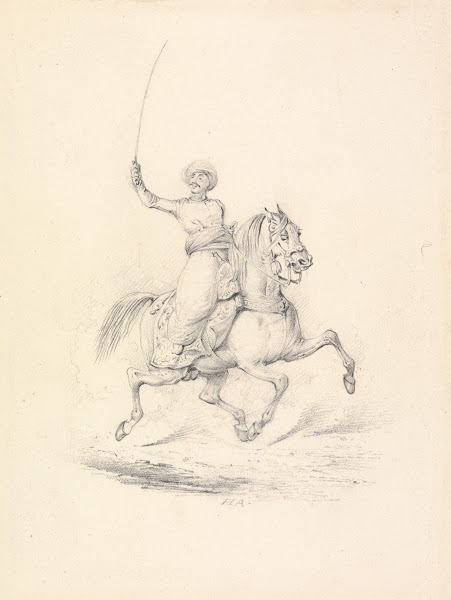 Turbaned Cavalryman Right Arm with Curved Sword Upraised between 1827 and 1851