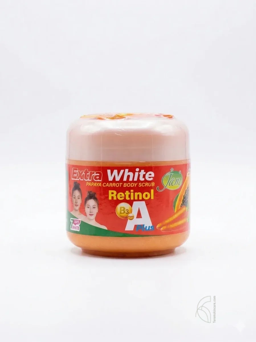 Jam Extra White Papaya Carrot Body Scrub Retinol A