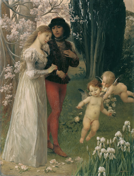 Francesca da Rimini und Paolo Junges Paar im Garten 1890
