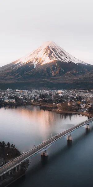 Lake Kawaguchi, Mount Fuji, Mount Scenery, Mountain, Water 4K iPhone Wallpaper Background