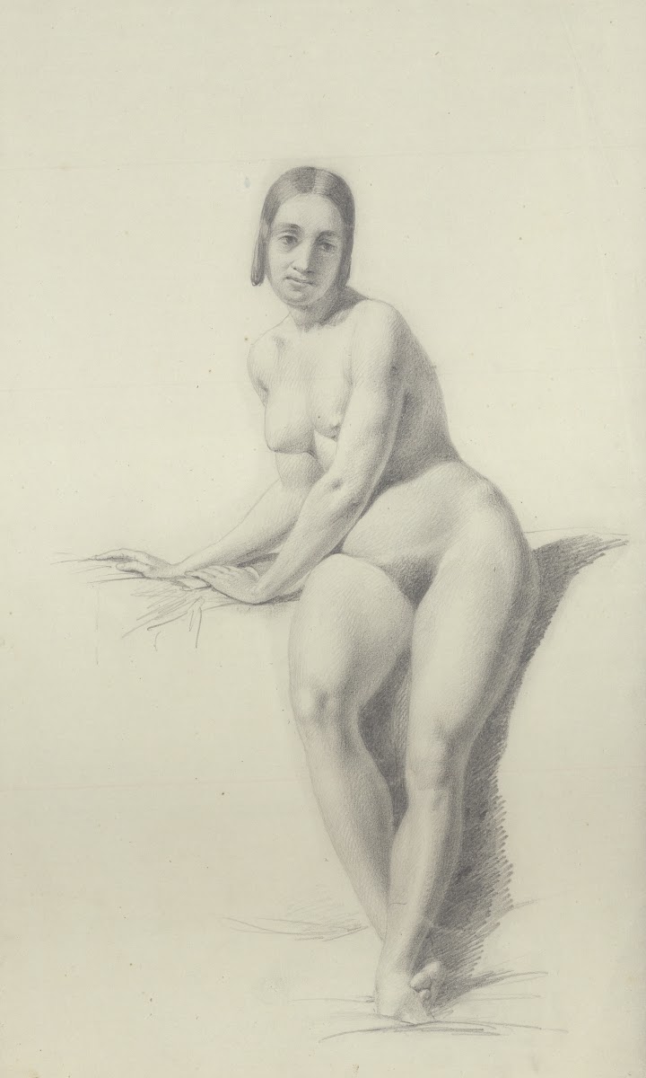 Seated female nude 19th century