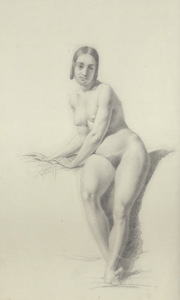 Seated female nude 19th century