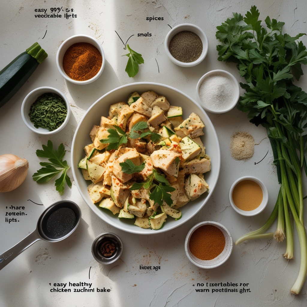 Ingredients for Easy Healthy Chicken Zucchini Bake for Busy Weeknights – Quick and Delicious