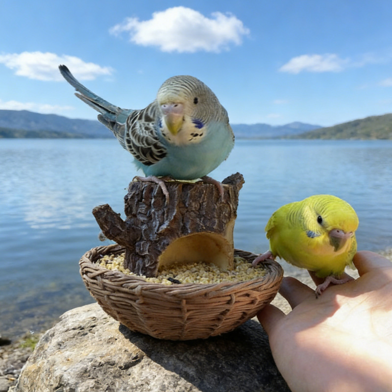 Hanging tree stump bird bath made of resin