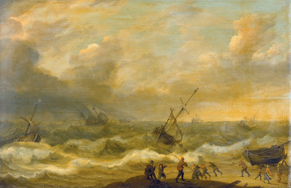 Stormy Sea with many Ships 1638
