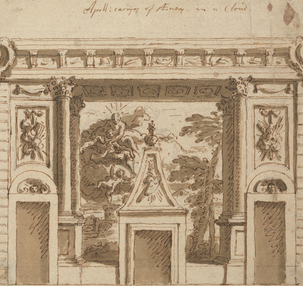 A Design for a Mural Executed in the Salon at Roehampton House Surrey Apollo Car