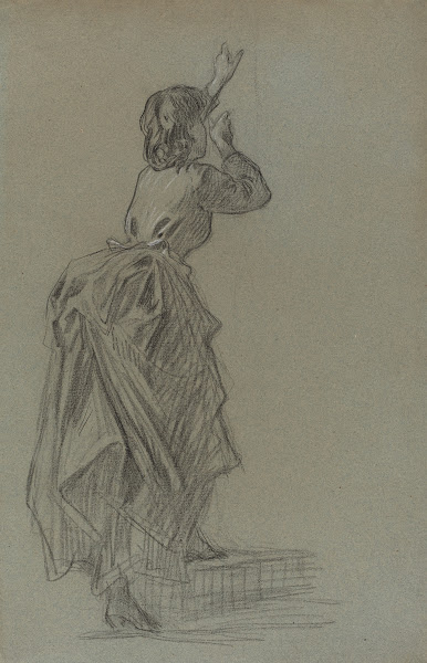 Young Woman Climbing a Step 1890s