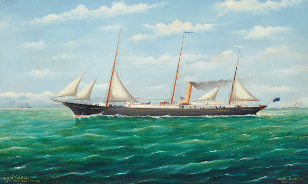 NZG SS Hinemoa off the Kaikouras NZ 1911