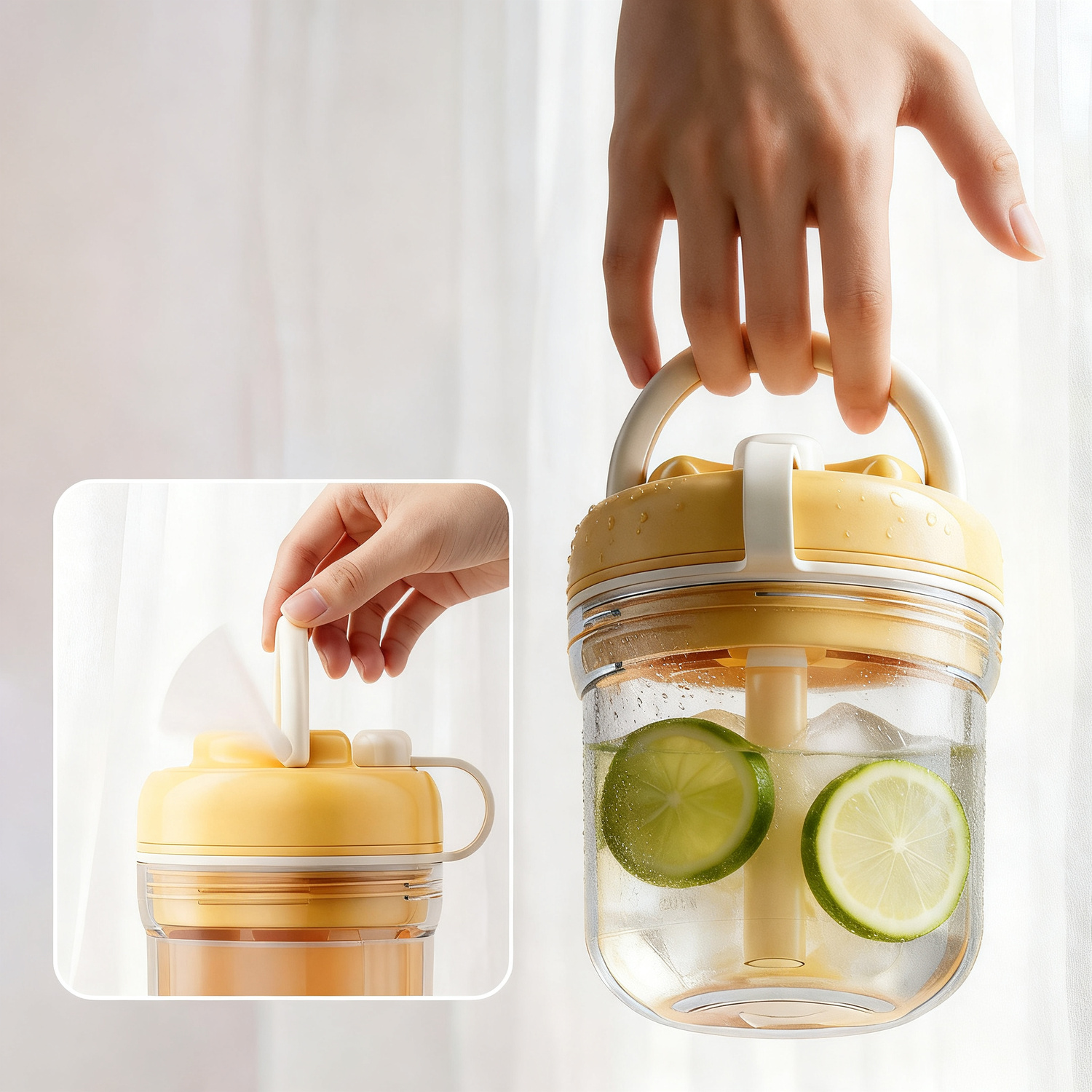 3-in-1 Eiswürfel-Trinkbecher mit integriertem Eisfach