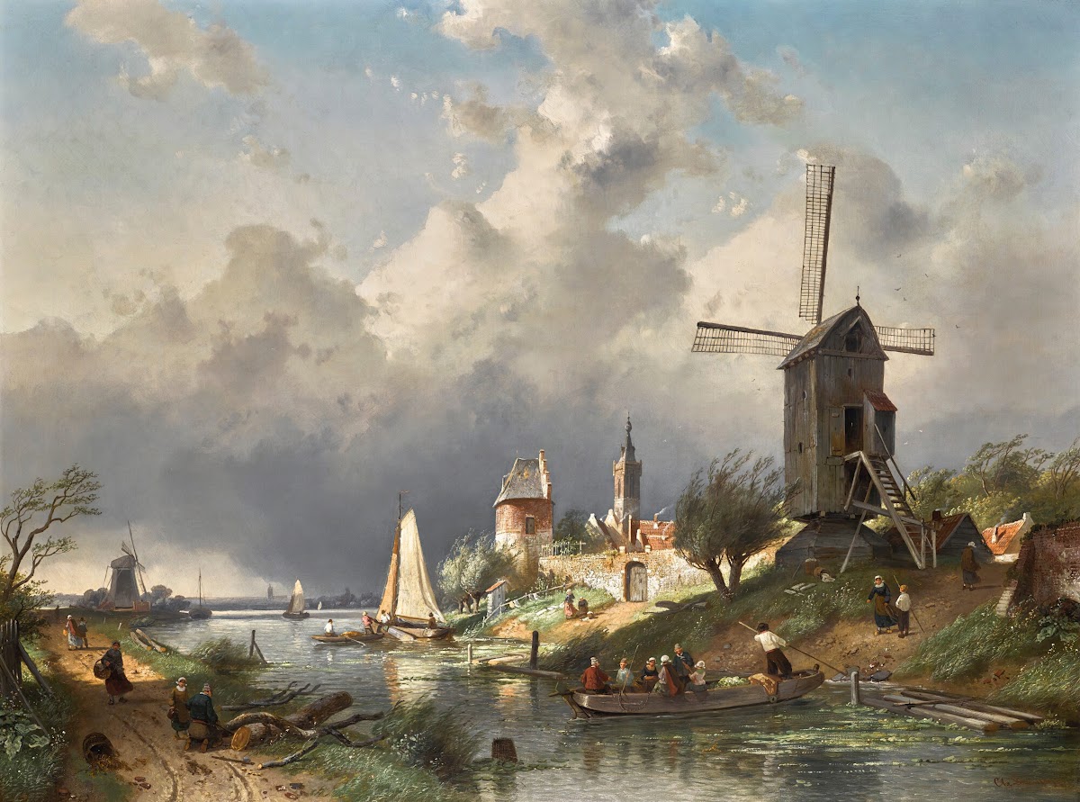 River Landscape With Windmill 1868