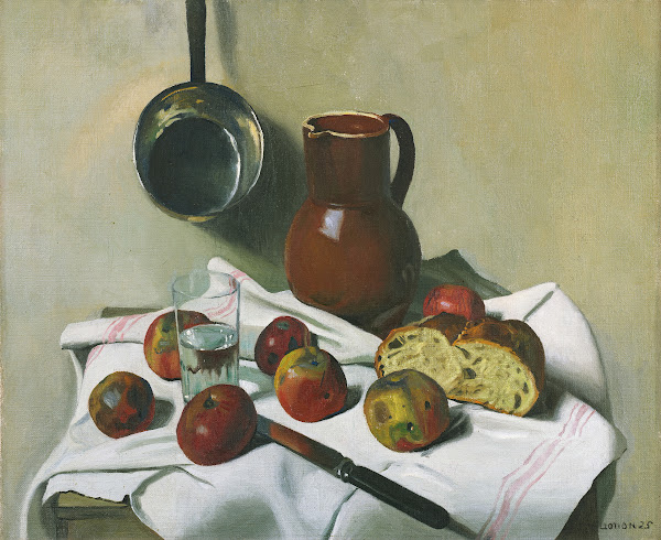 Apples Jug Glass Of Water And Tin Pan 1925