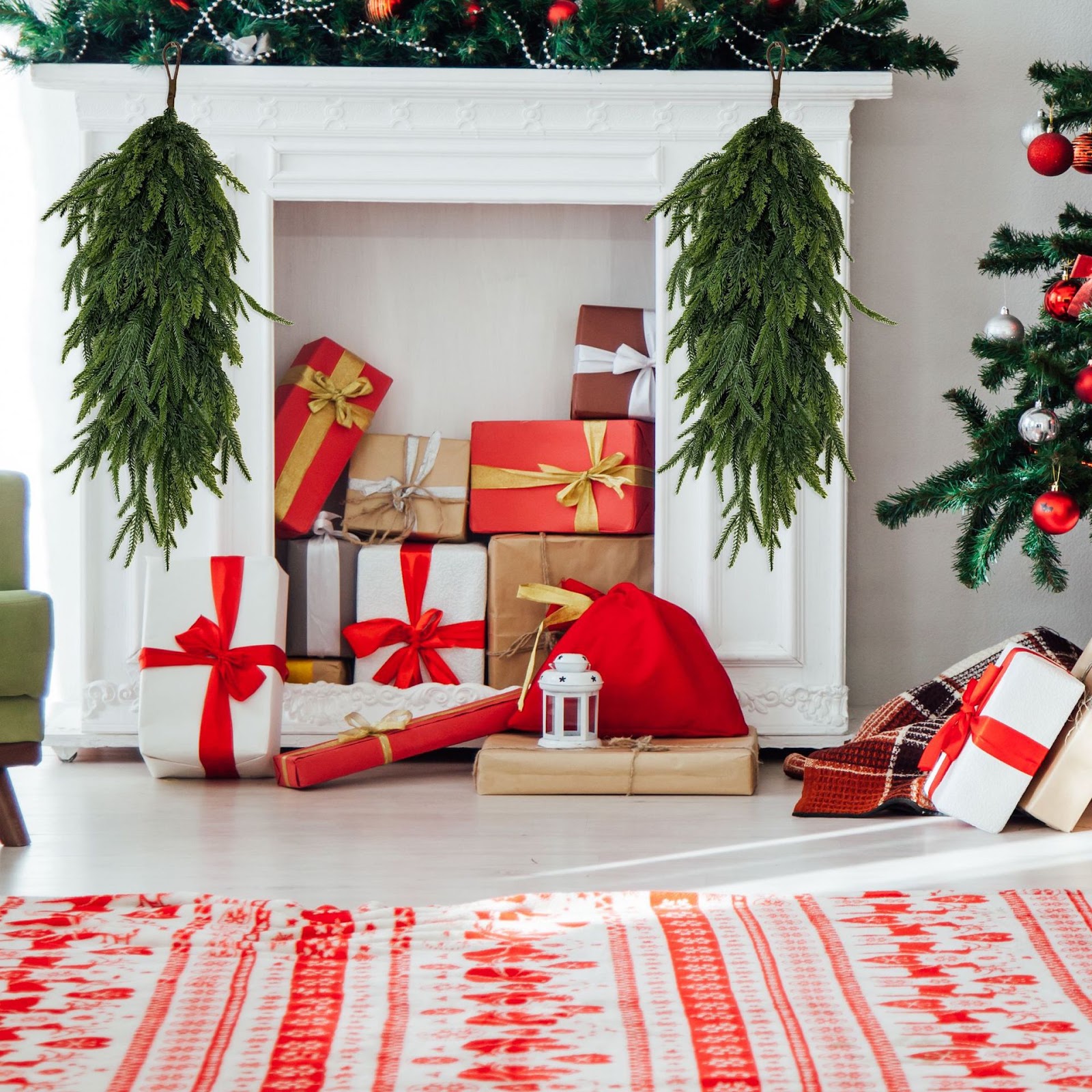 Dekorativer Weihnachtskranz im Landhausstil