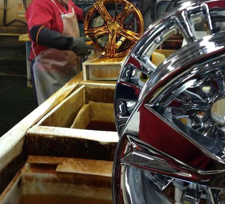 Chrome and gold wheel plating — Footworks Custom Wheels Jacksonville