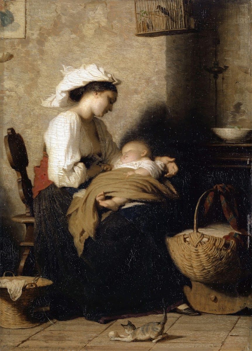 Italian Mother With Sleeping Infant 1859