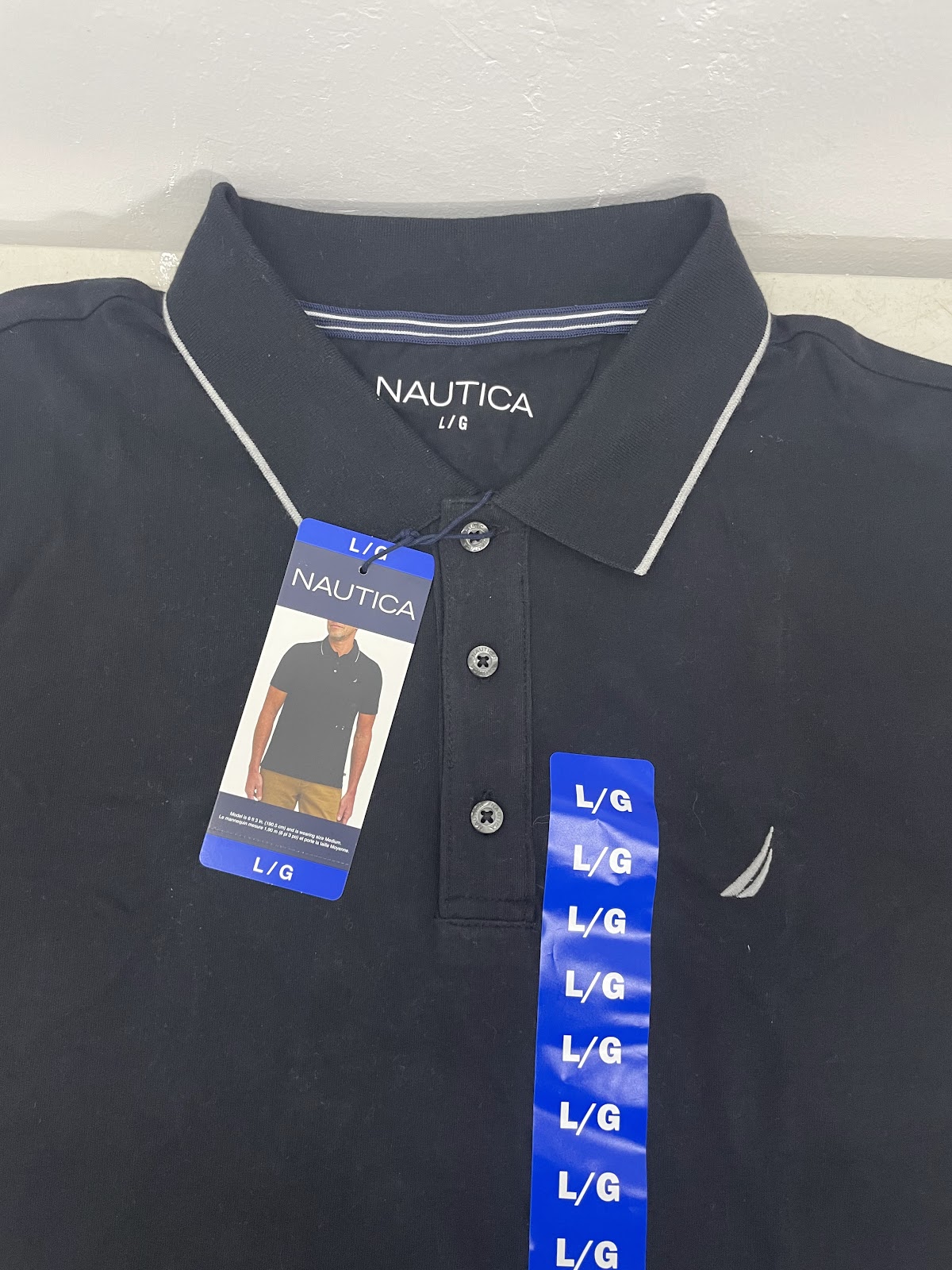 Nautica Polo Shirt Black L #2167