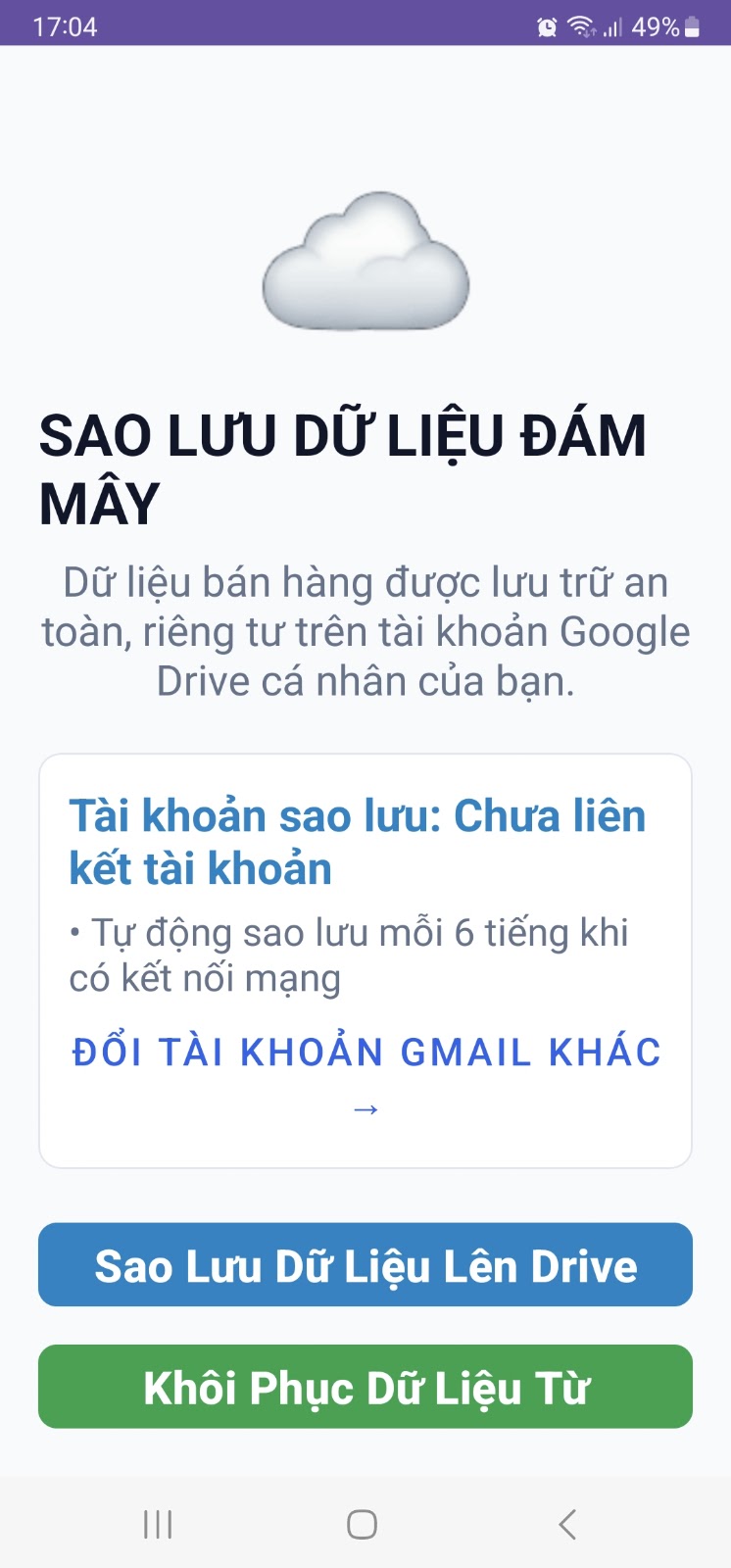 Sao lưu Google Drive