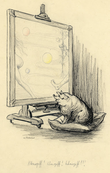 Varken dat naar een schilderij kijkt 1915