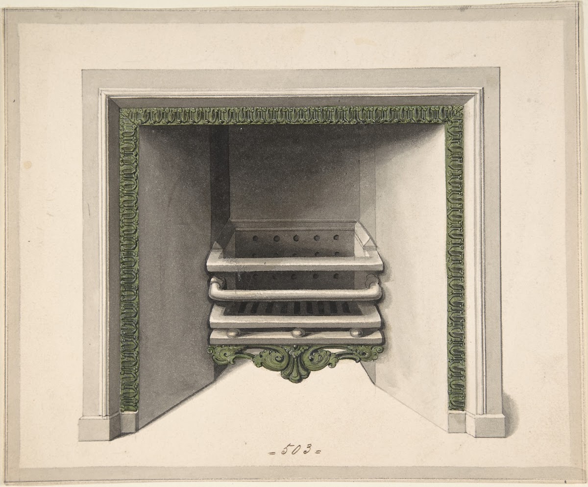 Design for Cast iron Grate with Eagles Grasping Snakes ca 1814