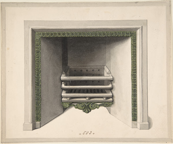 Design for Cast iron Grate with Eagles Grasping Snakes ca 1814