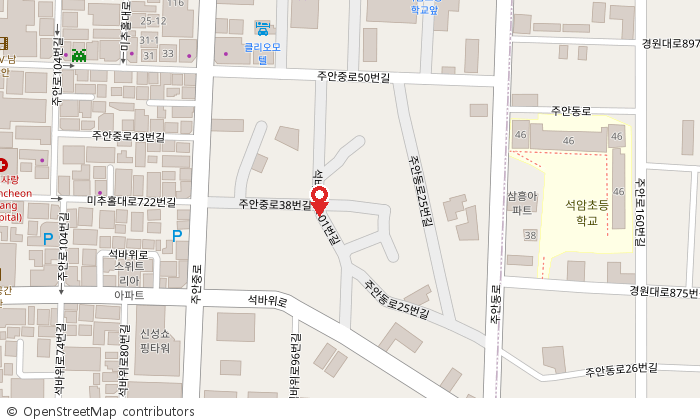 올레오아파트 상세 위치도 — 석암초등학교 인근
