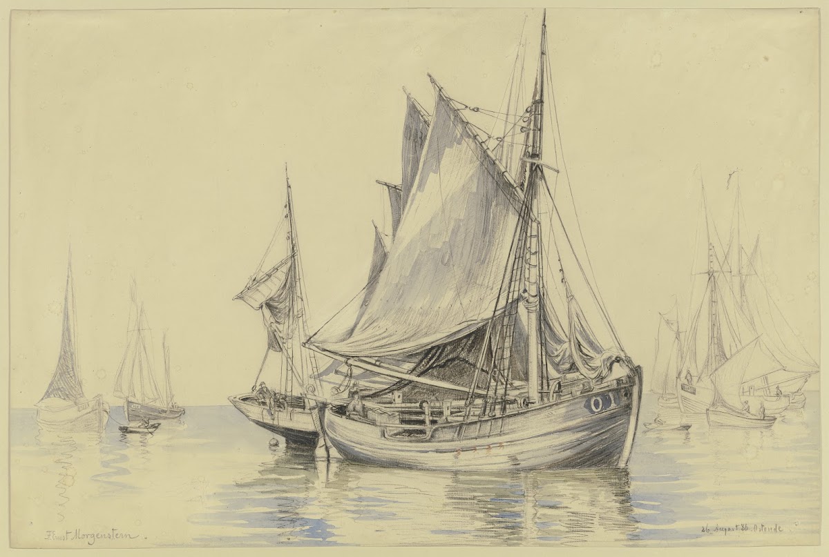 Fishing boats near Ostend 1886