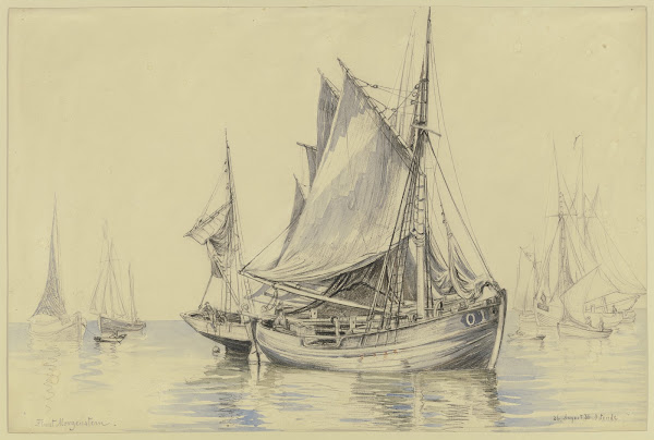 Fishing boats near Ostend 1886