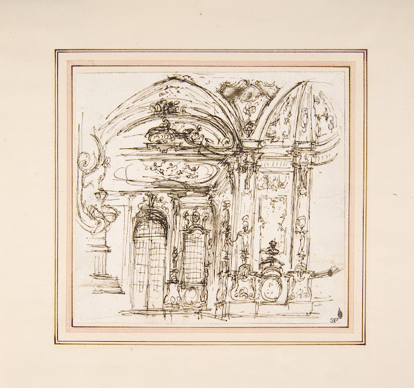 Design for a Stage Set Highly Decorated Interior of a Palace 17401770