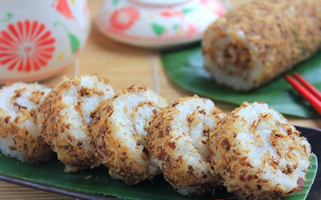 Xôi Cuộn Ruốc Gà Nấm