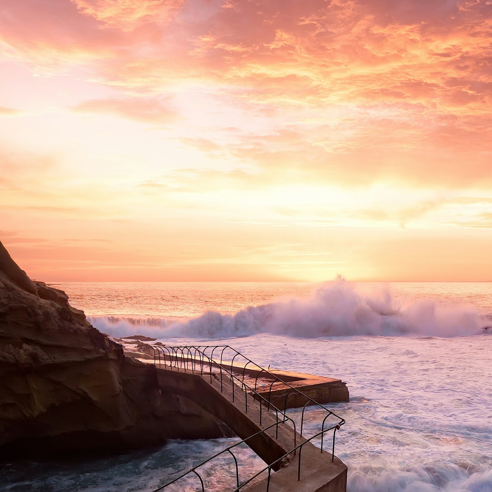 Download La Jolla, Tide Pools, Ocean, Sunset 4K iPhone