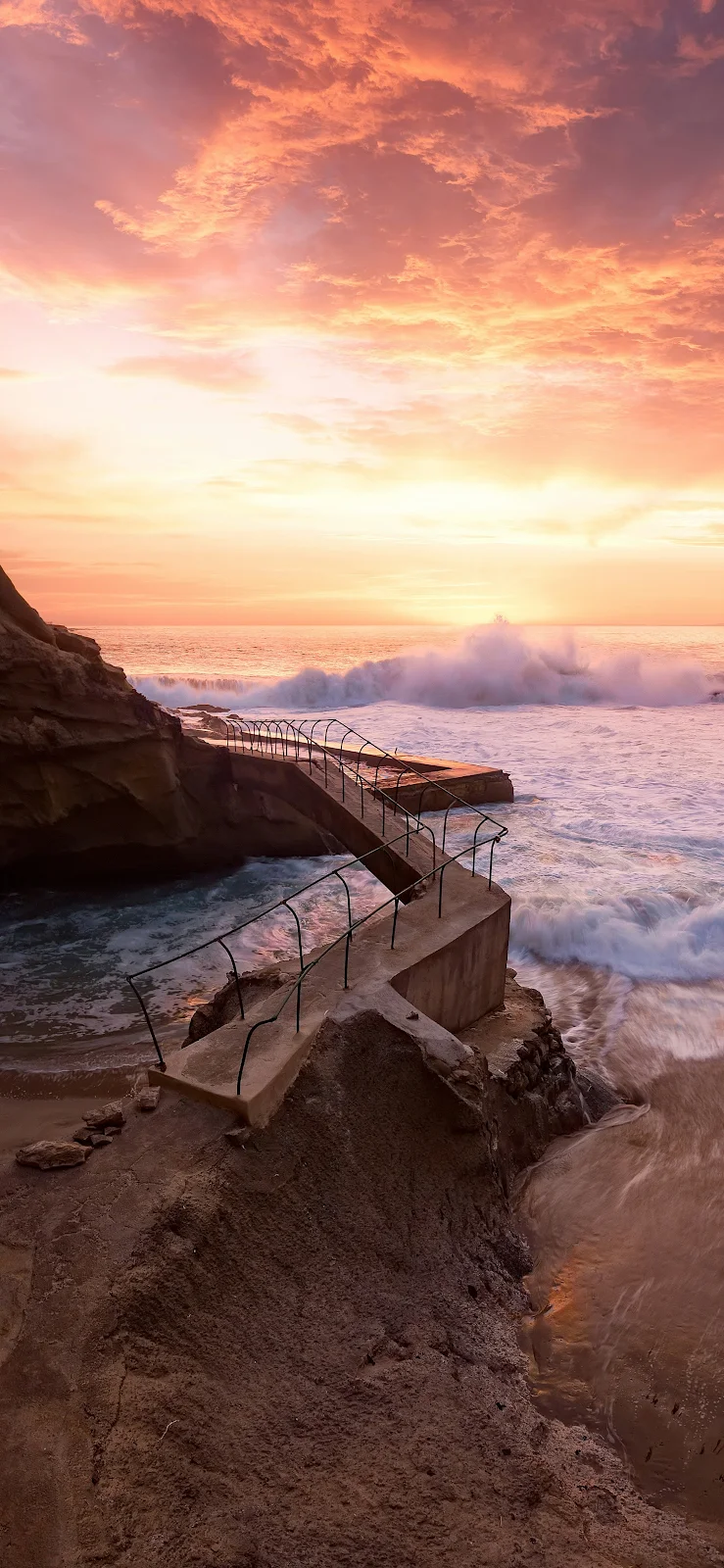 La Jolla, Tide Pools, Ocean, Sunset 4K iPhone Wallpaper Background (2224x4818)