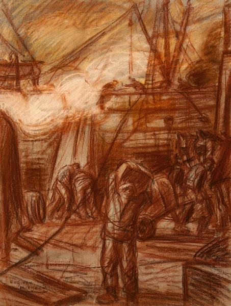 Het schip wordt gelost 1907   1917