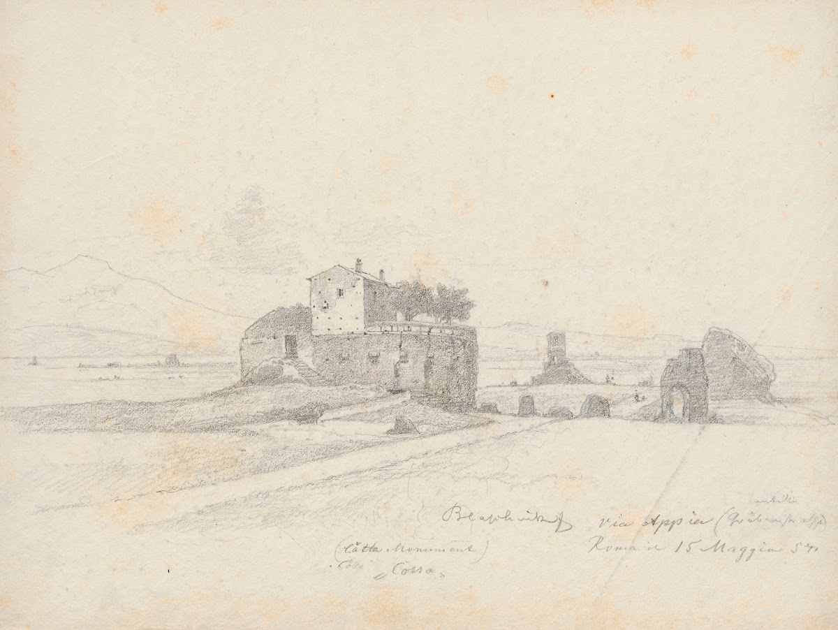 Ancient ruins by Via Appia 1854