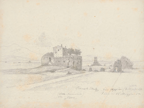 Ancient ruins by Via Appia 1854