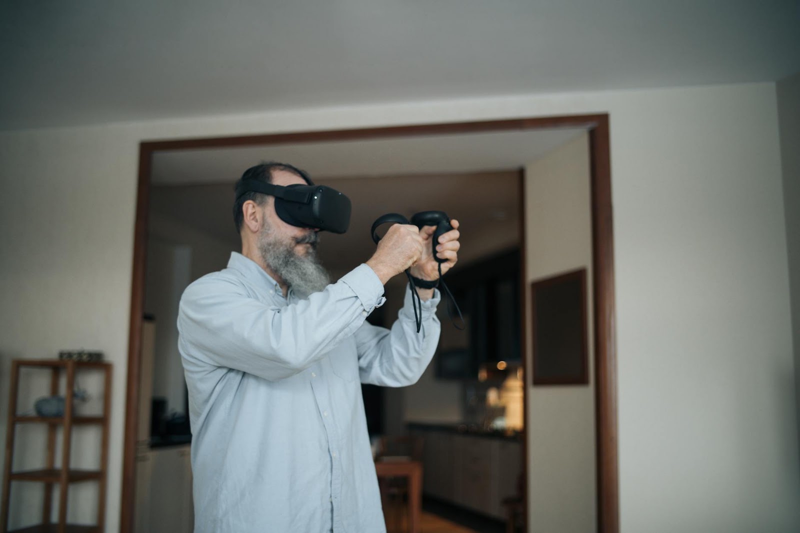 A person engaging with a futuristic, immersive shopping experience, symbolizing the evolution of Live Social Shopping Trends.