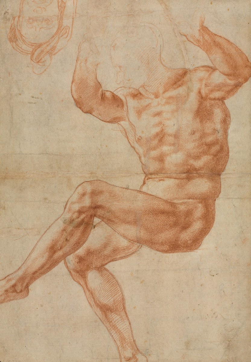 Study for the Nude Youth over the Prophet Daniel recto 1510 1511
