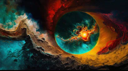 Ai Art, Illustration, Universe, Space, Colorful 4K Wallpaper Background