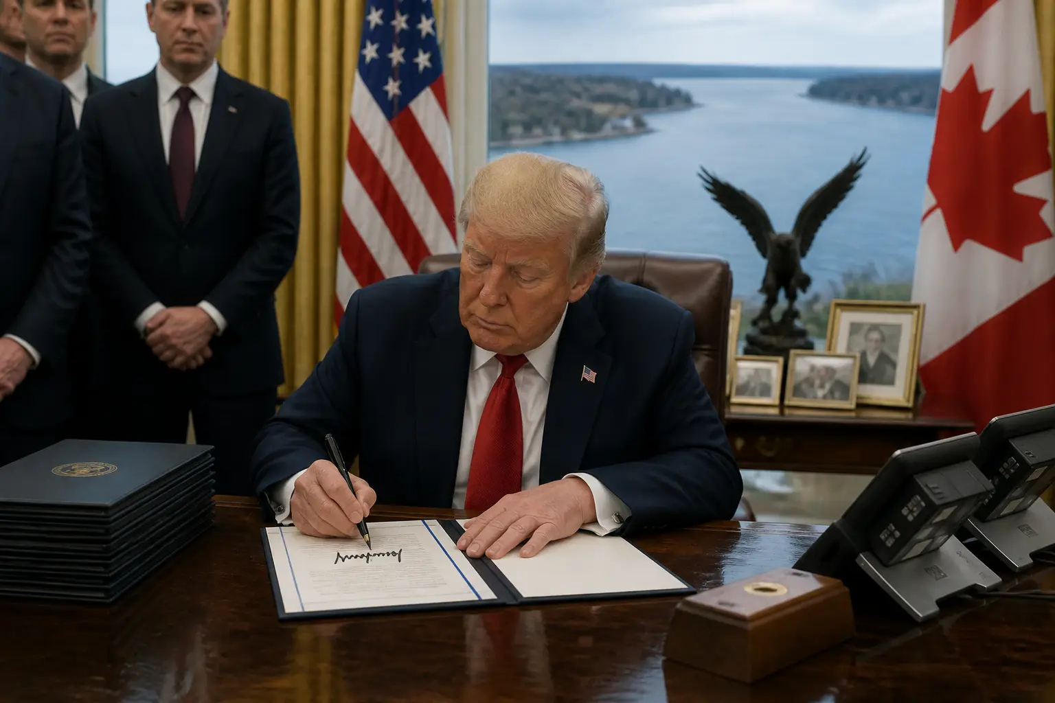 Editorial image for Trump signs executive order to rename Lake Ontario as Lake America