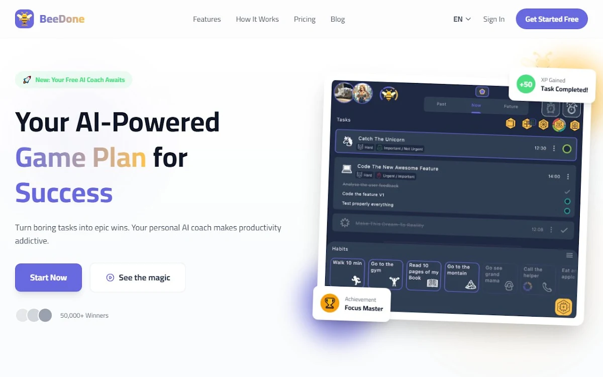 Captura de BeeDone - AI Gamified Productivity