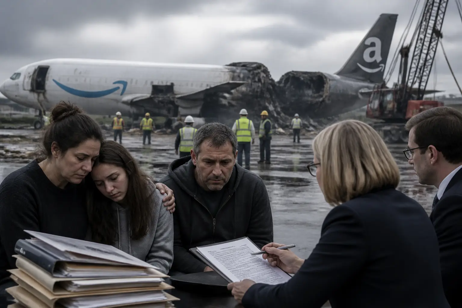 Editorial image for Families of Amazon cargo plane crash victims file wrongful death lawsuits