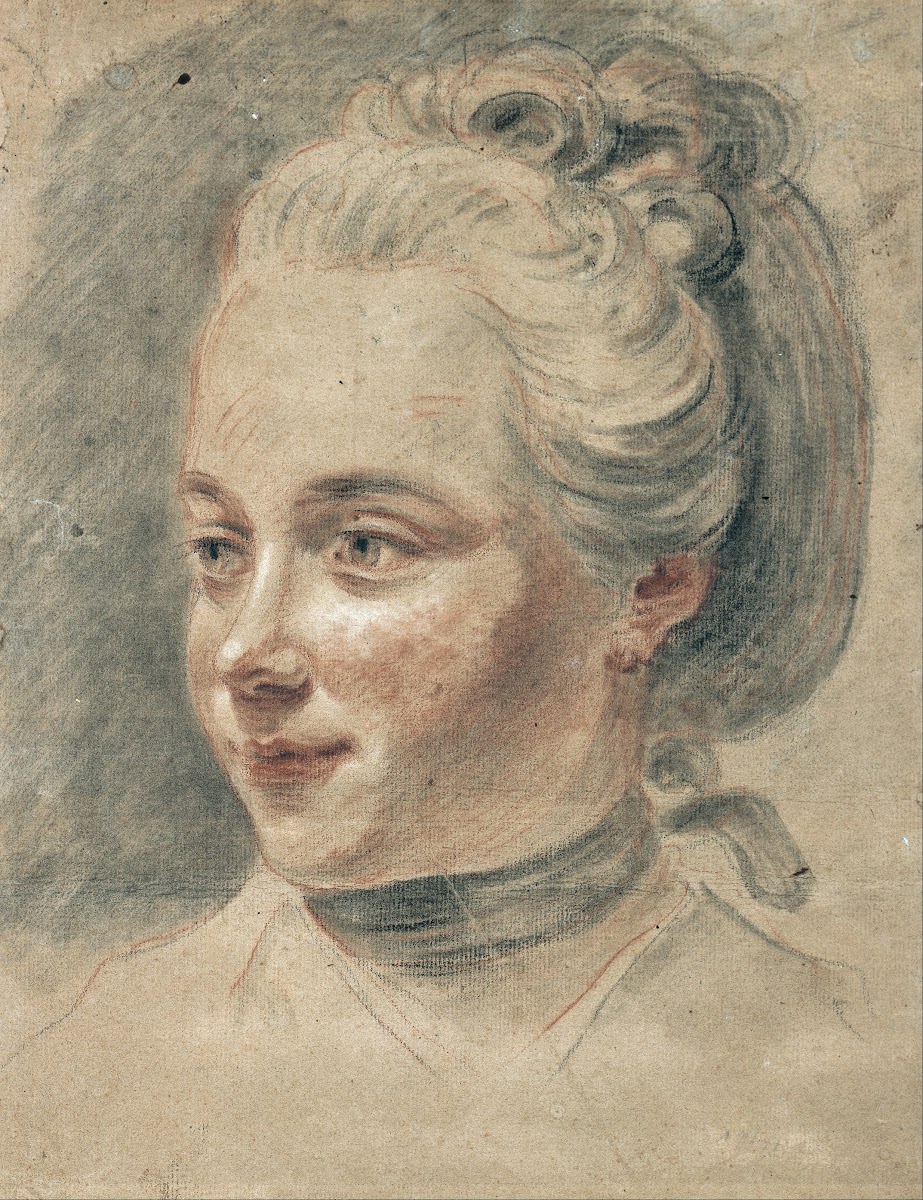 Three Quarter View Of The Head Of A Girl Turning To The Left 1758
