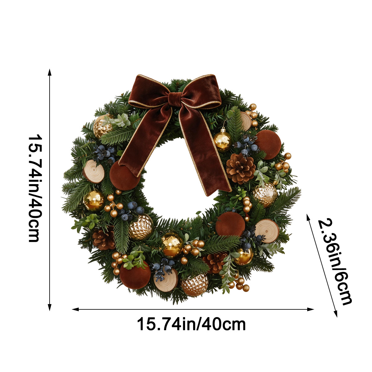 Christmas wreath with Merry Christmas inscription