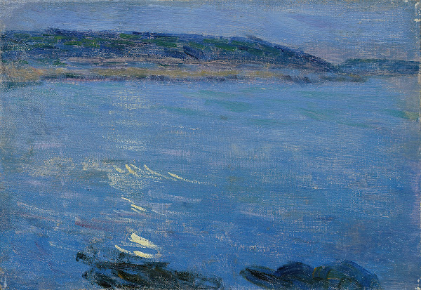 Blaue Meereslandschaft im Mondschein 1900
